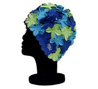 Blue Reef Isla - Cuffia da nuoto da donna classica retrò con petali di fiori 3D, 3 colori, elegante, vintage, taglia unica per adulti (celeste/blu navy/verde)