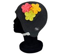Blue Reef Roma Bubble - Cuffia da nuoto da donna classica retrò con 3 fiori multicolore, petali 3D, 3 colori tropicali, elegante cuffia da nuoto taglia unica per adulti con cinturino regolabile