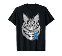 Blue Ribbon supporta il gatto per la sensibilizzazione sul diabete Maglietta