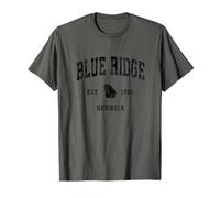 Blue Ridge Georgia GA, modello sportivo vintage, atletico, nero Maglietta