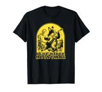 Blue Ridge Mountains Banjo Bear Retro Maglietta