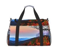 Blue Ridge Mountains, borsa da viaggio con stampa montagne da portare sotto il sedile, borsa sportiva da viaggio, nero, Taglia unica