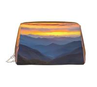 Blue Ridge Parkway Mountains - Borsa cosmetica in pelle impermeabile portatile con chiusura a cerniera, per casa, viaggi, per organizzare articoli da toeletta vari, bianco, Taglia unica