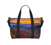 Blue Ridge Parkway Mountains, borsa da palestra da donna, borsa per la notte, borsa per oggetti personali, borsa a tracolla per donne e uomini, taglia unica, Nero , Taglia unica