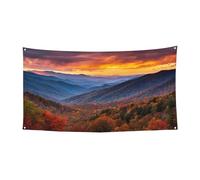 Blue Ridge Parkway Mountains, cappello di Halloween con stampa a copertura completa, copricapo da strega ripiegabile per festival, feste e feste con tessuto lavabile in lavatrice