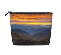 Blue Ridge Parkway Mountains Impermeabile Grande Capacità con Cerniera Viaggio di Lavoro Viaggio Casa Multifunzionale Makeup Bag Storage Bag Portamonete, Nero , Taglia unica