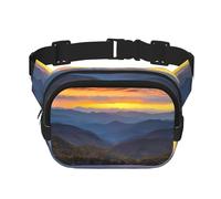 Blue Ridge Parkway Mountains - Marsupio unisex regolabile a doppio strato per attività all'aperto, viaggi, corsa, escursionismo, Nero , Taglia unica