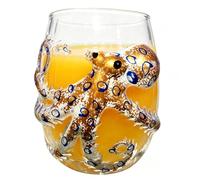 Blue Ring Octopus Glass - Handmade Marine Glassware | Water Cup
