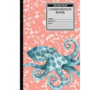 Blue-Ringed Octopus Composition Notebook: College Ruled Marbled Notebook for School | Watercolor Ocean Predator Journal for Marine Biology Students, Teens & Adults | 200 Pages, 7.44 x 9.69
