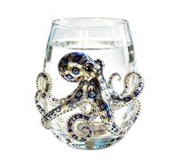 Blue Ringed Octopus Glassware - 420ml Clear Novelty Coastal, Marine Animal