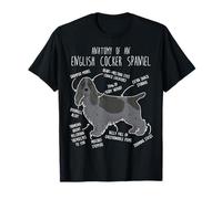 Blue Roan English Cocker Spaniel Dog Anatomy, Divertente Animale Domestico Carino Maglietta