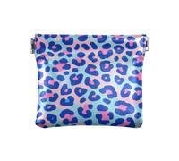 Blue-Rosa Leopard Print Moda Donna In Pelle Moneta Borsa Portatile Cambiamento Borsa con Chiusura per Le Donne portamonedas para