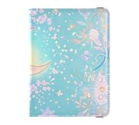 Blue-rosa Tarocchi Astrologia Porta passaporto in pelle per viaggio per viaggio Custodia protettiva Custodia protettiva Carino passaporto Libro per gli uomini Ultra Sottile, Astrologia dei tarocchi