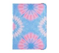 Blue-rosa Tie-dye Porta passaporto decorativo in pelle per gli uomini di viaggio Portafoglio Combo Documento Organizer Holder Accessori Ultra Slim, Tie-dye blu-rosa, 1 size
