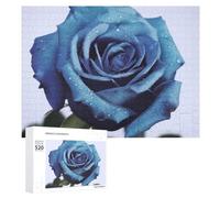 Blue Rose Blooms Puzzle per adulti 520 pezzi unico puzzle in legno regalo impegnativo puzzle per serate di gioco in famiglia 38 x 50 cm
