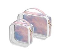 Blue Rose Marble Texture Chic 2 Pack Clear Hanging Toiletry Viaggio TSA Approvato Borsa cosmetica Impermeabile Viaggio Kit da barba da uomo