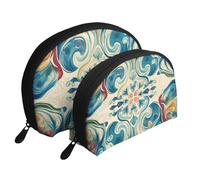 Blue Rose - Set di 2 trousse da viaggio con cerniera, per cosmetici, Bellissimo colore., Taglia unica