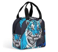 Blue Rose Tiger - Borsa per il pranzo per donne e uomini, portatile, isolata, con manico, a prova di perdite, riutilizzabile, per lavoro, picnic, viaggi