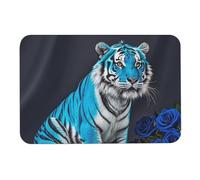 Blue Rose Tiger Diatome, tappetini da bagno assorbono umidità e sporco, con retro in gomma antiscivolo, adatto sotto la porta, per pavimento del bagno, vasca, doccia, lavandino