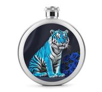 Blue Rose Tiger - Fiaschetta per liquori, in acciaio inox, a prova di perdite, portatile, per esterni, campeggio, viaggi, regali