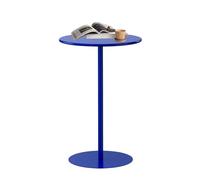Blue Round Bar Table Counter Bistro Pub Table Circular Cocktail Tables, Coffee Drink Table Kitchen Dining Table High Top End Table for Living Room Bedroom(40x40x72cm)