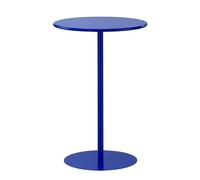 Blue Round Cocktail Bar Table with Metal Base, Tall Bistro Pub Table, Kitchen Dining Table, Coffee End Table, Counter Bar Height Table for Kitchen, Dining Room, Living Room(48x48x72cm)