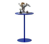 Blue Round Tall Top Bar Table, Counter Height Cocktail Bistro Pub Table, Small Coffee End Table, Kitchen Dining Table for Lounge Area, Club, Party, Leisure Sofa Side Table(60x60x72cm)