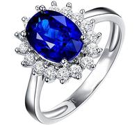 Blue Sapphire Rings with Oval Shape Copper Luxury Ring for Women Jewelry Accessories Nice processing