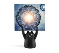 Blue Science Cells Microcosc Pattern Memo Holder Cartoon Black Cat Stand Decorazione