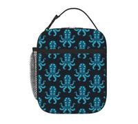 Blue Sea Lifes Dark - Borsa per il pranzo con manico staccabile | Borsa da pranzo portatile per donne e uomini, riutilizzabile, compatta, per lavoro, viaggi, pendolari