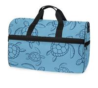 Blue Sea Ocean Turtle Borsone da viaggio per uomini, donne, ragazzi, ragazze, adolescenti, borsa da palestra oversize con scomparto per scarpe, per la notte, il fine settimana, yoga, allenamento,