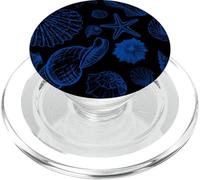 Blue Sea Shells Estetica Costiera Su Scuro PopSockets PopGrip per MagSafe
