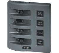 Blue Sea Systems 4305 WeatherDeck - Pannello interruttori impermeabile 12 V CC, 4 posizioni, 12/24 V