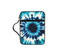 Blue-Sea-Tie-Dye Custodia per Bibbia con manico, in tessuto Oxford impermeabile, organizer per borsa biblica con tasche con cerniera per chiesa