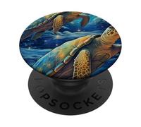 Blue Sea Turtle PopSockets PopGrip Adesivo