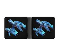 Blue Sea Turtles Portafoglio a due ante in pelle sottile porta carte di credito carino, Stile:, Taglia unica