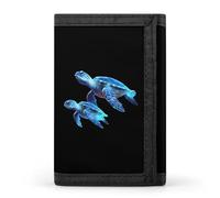 Blue Sea Turtles Portafoglio a tre ante carino porta carte di credito pochette portafogli per uomo donna, Stile:, Taglia unica