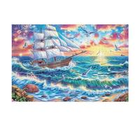Blue Sea Waves Puzzle 1000 Pezzi Rilassamento Per Adulti Deep Vessel Spray Rompicapo Pressione Ridotta Giochi Da Tavolo Solo O in Gruppo Regalo Amico E Colleghi 1000 PCS