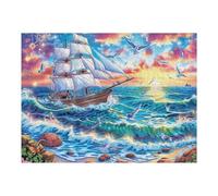Blue Sea Waves Puzzle 500 Pezzi Rilassamento Per Adulti Deep Vessel Spray Rompicapo Pressione Ridotta Giochi Da Tavolo Solo O in Gruppo Regalo Amico E Colleghi 500 PCS