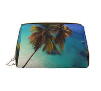 Blue Seahorsemakeup - Borsa organizer per cosmetici, con cerniera, per pennelli (grande), Beach Coconut Sunshine, Taglia unica