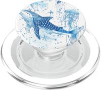 Blue Shark Balena Barriere Coralline Seashell Stelle Marine Ocean Beach PopSockets PopGrip per MagSafe