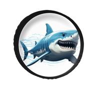 Blue Shark - Copertura per ruota di scorta in pelle PVC, antipolvere, impermeabile, per camper, camper, camion, SUV, diametro 71-86 cm