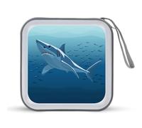 Blue Shark - Custodia porta CD divertente, con 40 scomparti per DVD, per auto, casa, viaggi