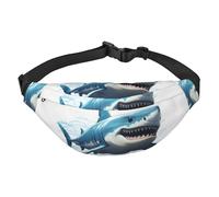 Blue Shark Marsupio da uomo e da donna, alla moda, borsa a tracolla con tracolla regolabile, impermeabile, per viaggi, escursionismo, sport, nero, taglia unica, Nero , Taglia unica