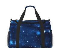 Blue Shining Stars Pattern Print Ample Travel Large Capacity Hand Travel Bag Carry On Tote Pieghevole Borsa da viaggio