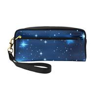 Blue Shining Stars Pattern Print Pencil Case Makeup Bag per accessori cosmetici cancelleria articoli da toeletta compagno di viaggio