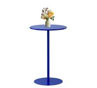 Blue Side Table Round Bistro Table, Counter Height Cocktail Bar Table, High Top Pub Table for Home Bar, Dining Room, Restaurant, Outdoor Coffee End Table(70x70x72cm)