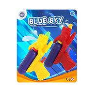 BLUE SKY - 2 Pistole ad Acqua - Gioco all'Aperto - 048027 - Multicolore - Plastica - 15 cm - Giocattolo per Bambini - Gioco da Spiaggia - Piscina - A partire dai 3 anni