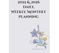 Blue Sky color 2025 & 2026 Daily, Weekly and Monthly Planner Calendar for students and professionals 8.5" x 11": Women & Men, 100 extra blank pages, Notebook for work and note taking