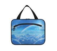 Blue Sky e Rainbow Hanging Travel Cosmetic Bags per le donne con gancio, borsa compatta per pennelli da donna vacanza maleta para maquillaje L